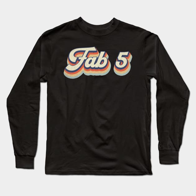 Retro Pattern Fab 70s 80s 90s Birthday Classic Style Long Sleeve T-Shirt by Friday The 13th